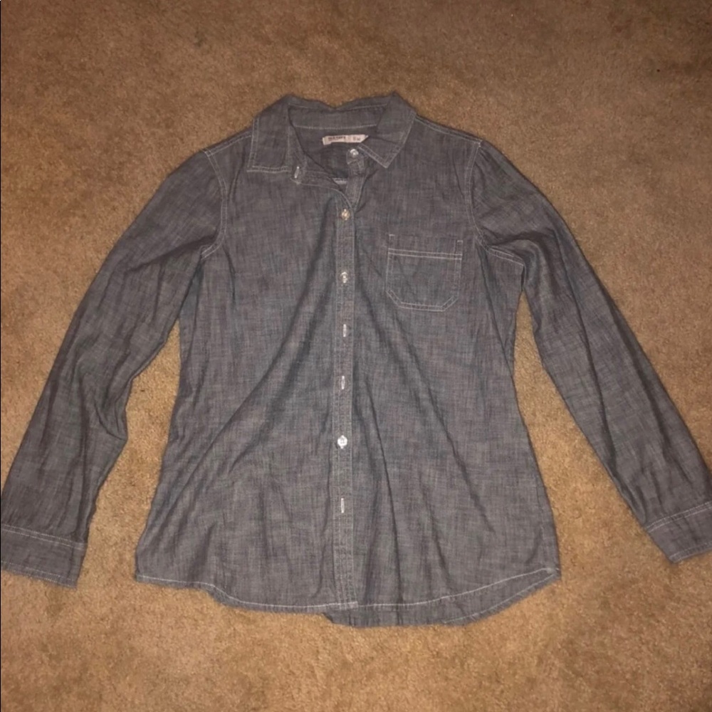 Womens Old Navy Grey Denim Button DOWN